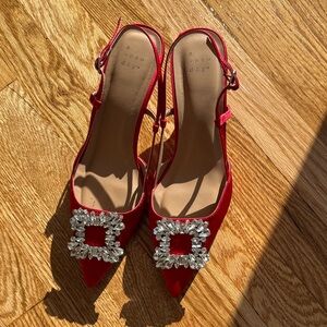 A New Day Red Heels with Crystal Embellishment